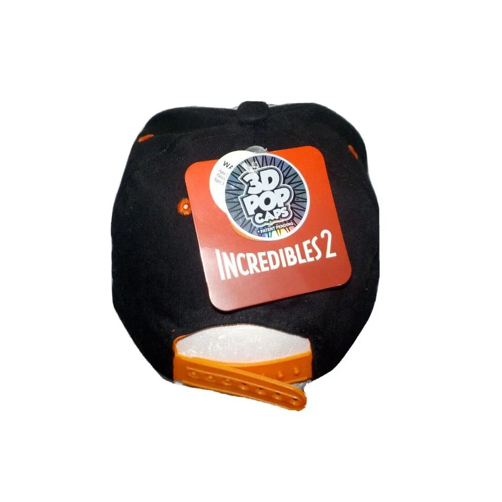 NWT Incredibles 2 Snapback Disney Pixar Boys Hat Black Gray Orange